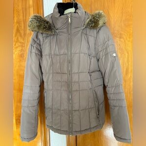 Winter coat. Hooded and quilted